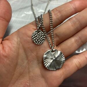 Silver Layered Pendant Women's Necklace